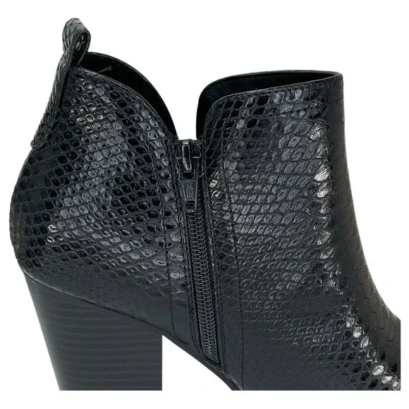 Sun + Stone Pollyy Black Faux Snakeskin Style Womens Ankle Boots Size 8.5M - Picture 9 of 13